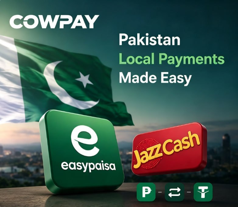 Cowpay Pakistan local payments campaign featuring Pakistan’s flag, easypaisa and JazzCash